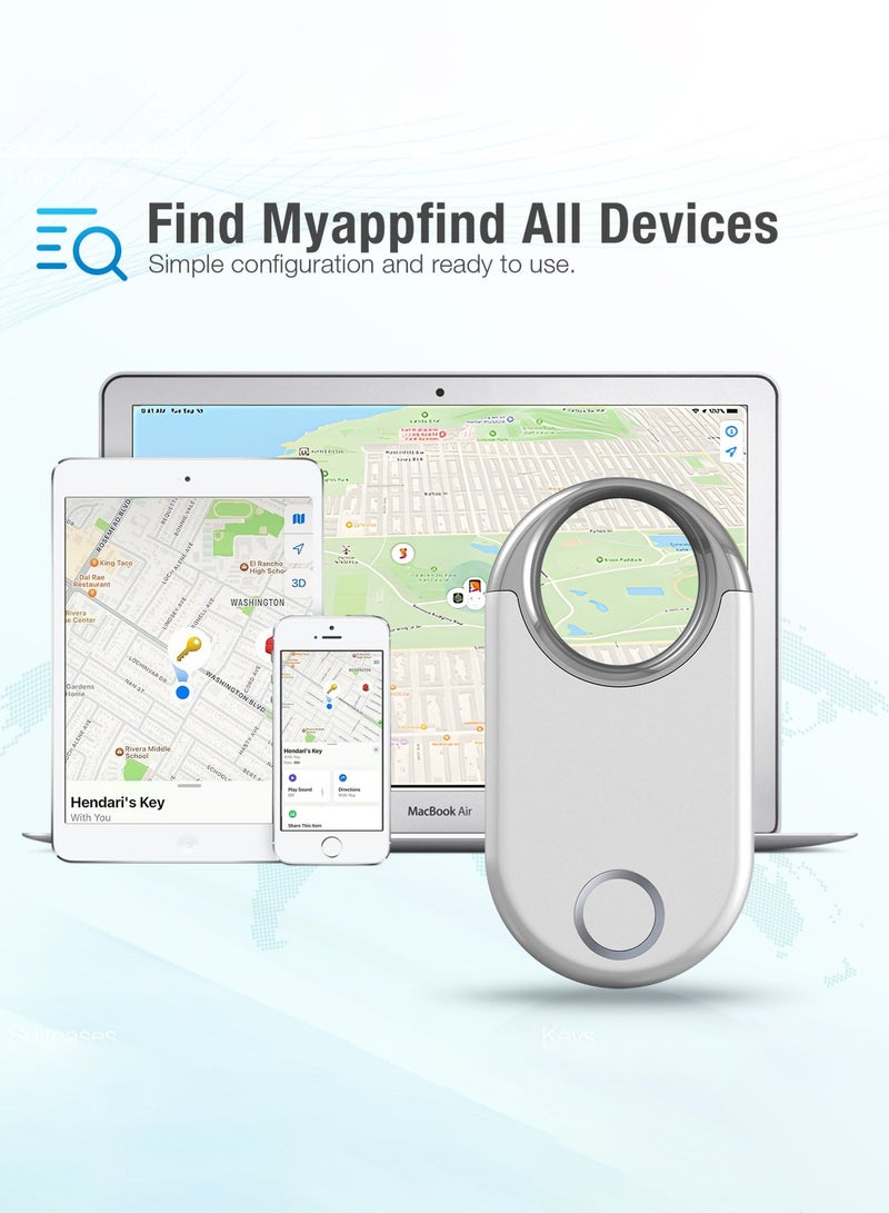 جهاز تتبع ذكي بتقنية البلوتوث متوافق مع Apple Find My، محدد مواقع للمفاتيح والمحفظة والحقائب والحيوانات الأليفة، مقاوم للماء IPX6 وبطارية طويلة العمر - Image 1